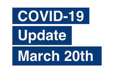 PAS Update on Coronavirus (COVID-19) March 20th